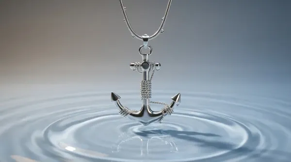 Halskette Calypso 925 Sterling Silber mit Anker Anhänger